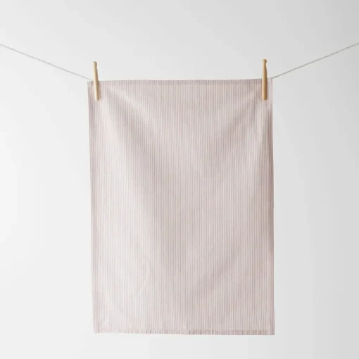 Yarn Dye Stripe Tea Towel Set Of 3 - Pink