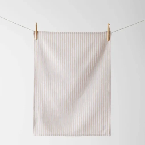 Yarn Dye Stripe Tea Towel Set Of 3 - Pink