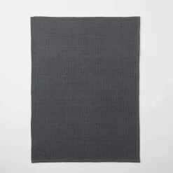 Yarn Dye Stripe Tea Towel Set Of 3 - Charcoal
