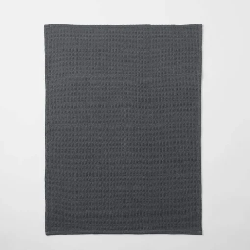 Yarn Dye Stripe Tea Towel Set Of 3 - Charcoal
