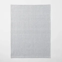 Yarn Dye Stripe Tea Towel Set Of 3 - Charcoal